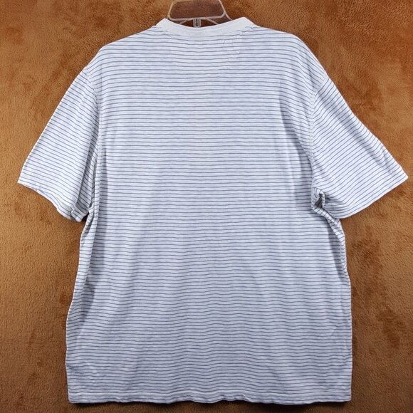 FAHERTY Shirt Mens XXL Cream Stripe Pullover Short Sleeve TRADEWINDS HENLEY $98 - Picture 5 of 9
